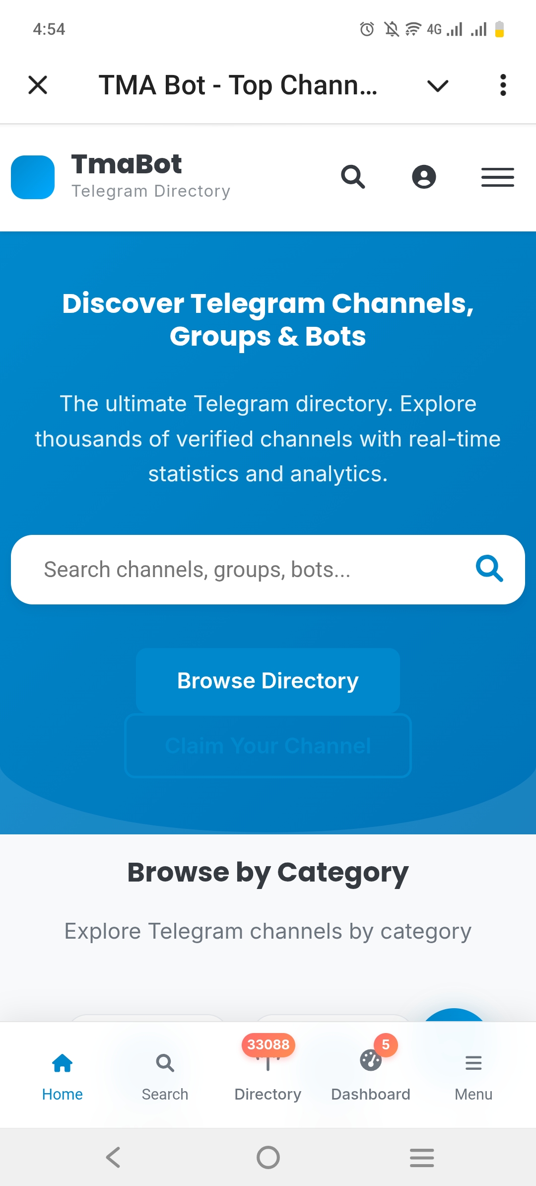 Screenshot of TMABOT APP