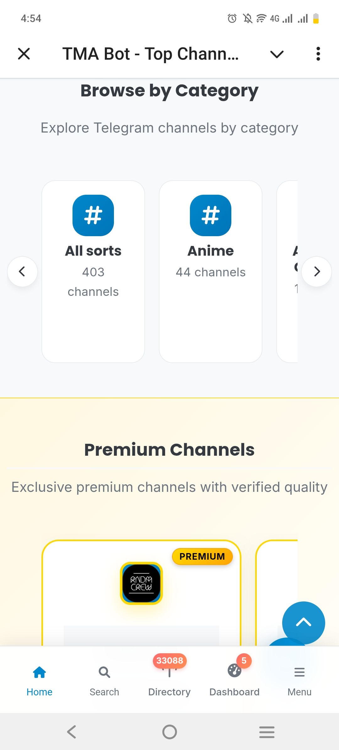 Screenshot of TMABOT APP