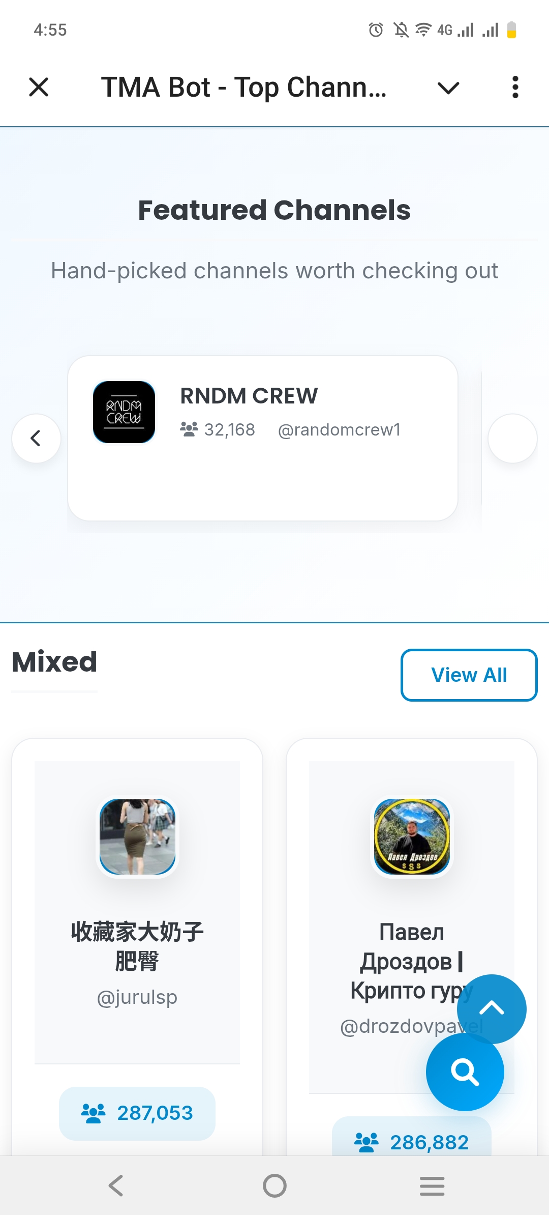 Screenshot of TMABOT APP